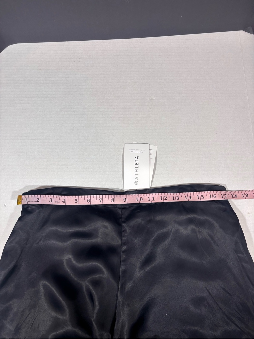 Athleta cool calm pant NWT XL Black Satin Feel Wide Leg Relaxed Pull On - Picture 15 of 16